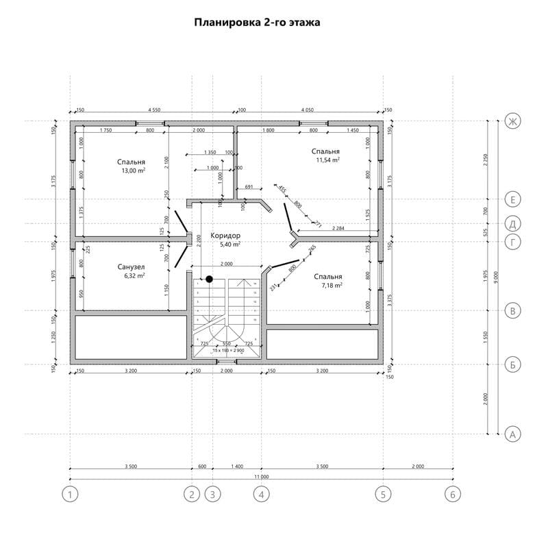 17ИА09-ДД-7,0х9,0-151 План 2-го этажа